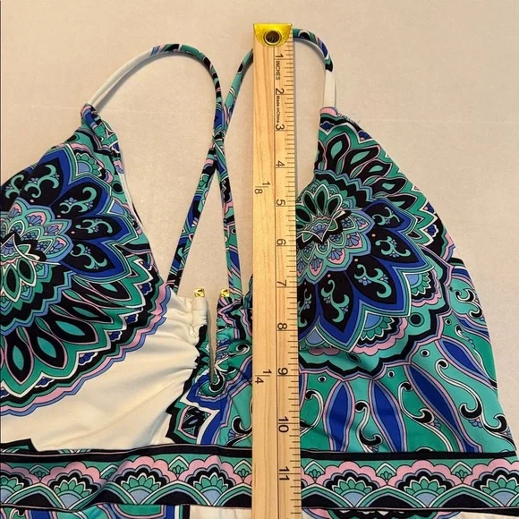 Sunshine 79 Women's Mellow Medallion Blue/Teal/White Swimsuit Coverup Size Small - Picture 9 of 12